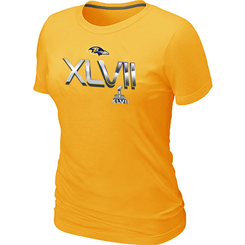 Baltimore Ravens Women's 2012 Super Bowl XLVII On Our Way NFL T-Shirt - Yellow